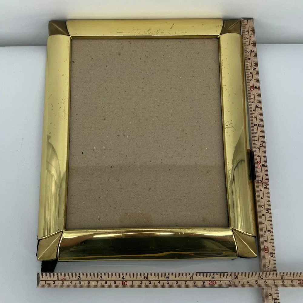 Gold Stand Alone Picture Frame Metal Vintage Brass 8x10 Distressed Art Deco